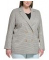 Trendy Plus Size Printed Long-Sleeve Blazer Beige/Black $54.05 Jackets