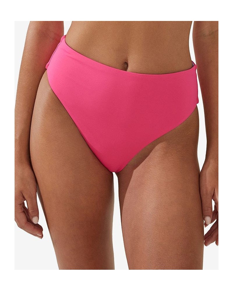 Women's Reversible One-Shoulder Bikini Top & High-Waist Bikini Bottoms Pink Splash/Cyber Grape $22.05 Swimsuits