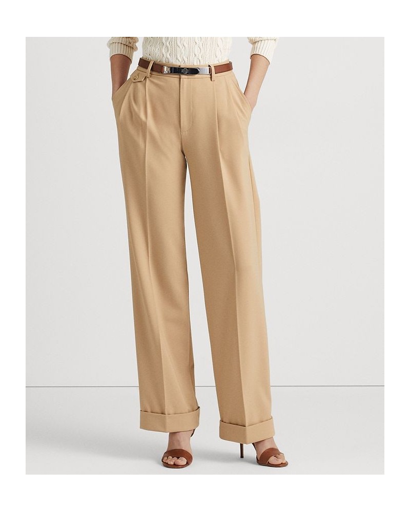 Women's Pleated Wool-Blend Twill Pants Birch Tan $86.10 Pants